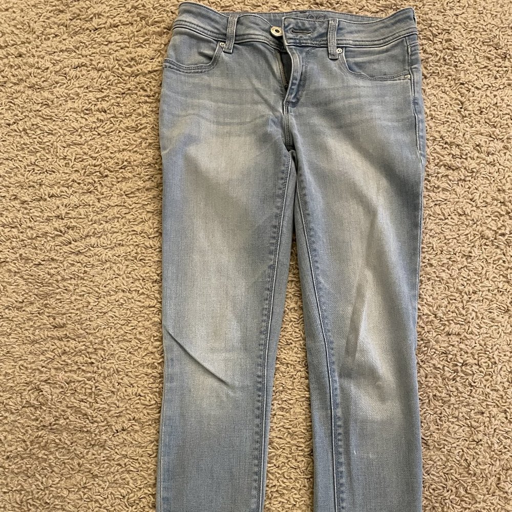 Womens DL1961 Straight Leg Slim Fit Skinny Light Blue Jeans, Sz 25